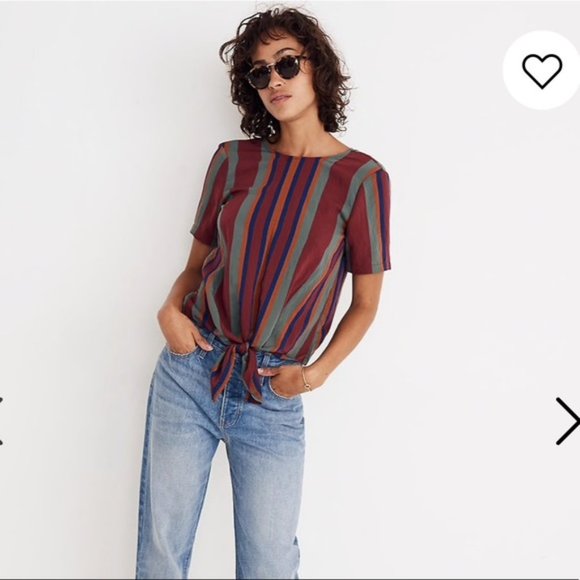 Madewell Button Back Tie Tee, XXS - Picture 1 of 7